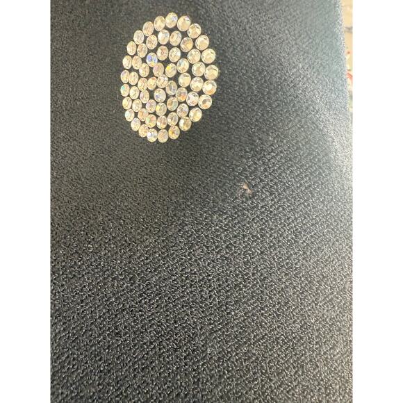 Vintage Adolfo Black Knit with Dress Size M Designer Couture with Rhinestones - Picture 12 of 13